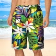 thumbnail image 2 of JAJAHO Mens Hawaiian Beach Shorts Tropical Printed Drawstring Elastic Waist Breathable Mesh Summer Shorts Soft Bottoms, 2 of 5