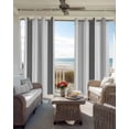 thumbnail image 4 of Grey Striped Blackout Curtains 45 Inches Long for Bedroom, Minimalist Farmhouse Stripe Thermal Insulated Room Darkening Black Out Window Curtain Panels Grommet Drapes for Living Room, 4 of 8