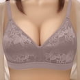 thumbnail image 2 of MGDXOX Push Up Bras for Women No Underwire Embroidered Glossy Comfortable Breathable Bra Underwear Bralettes Coffee XL, 2 of 8