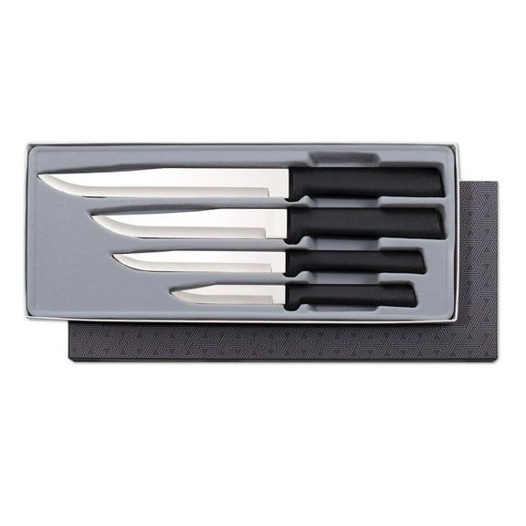 Rada Cutlery 4-Piece Wedding Register Knife Gift Set, Black Handles
