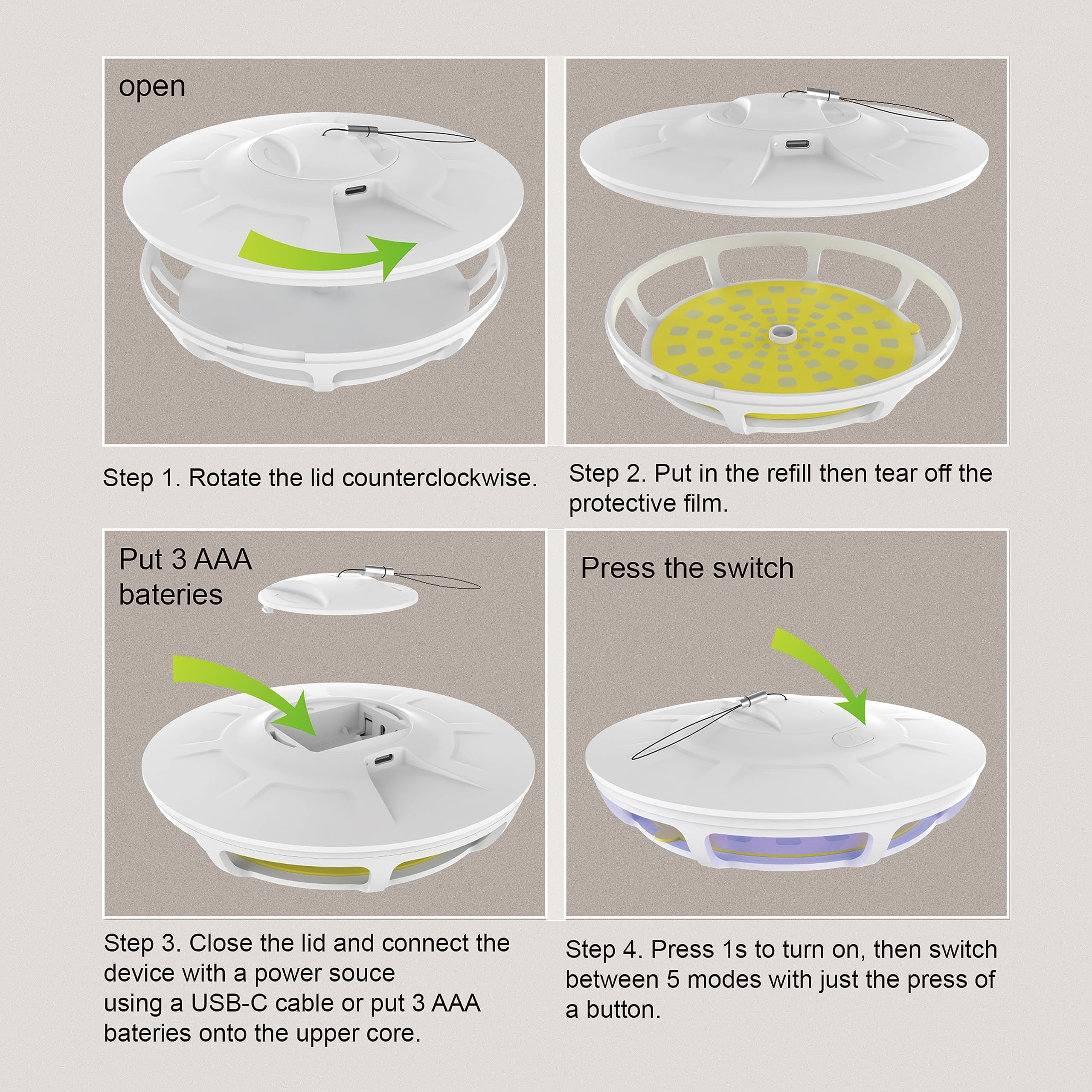 Mosalogic Flea Trap Light Refills, Pest Trapper Refill Replacement Sticky Cards for Fly, Moth, Flea, Mosquito, Wasp - 10 Discs