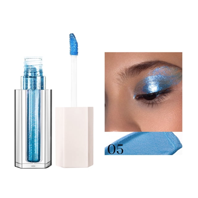 SIfdSeng 12 Color Sparkling Eye Shadow Pearlescent Polarized Liquid Eye Shadow Solution Sequin Eyeshadow Eyes Sequin Texture Delicate Fit Easy To Apply Compact 5Ml Silver Eyeshadow Powder