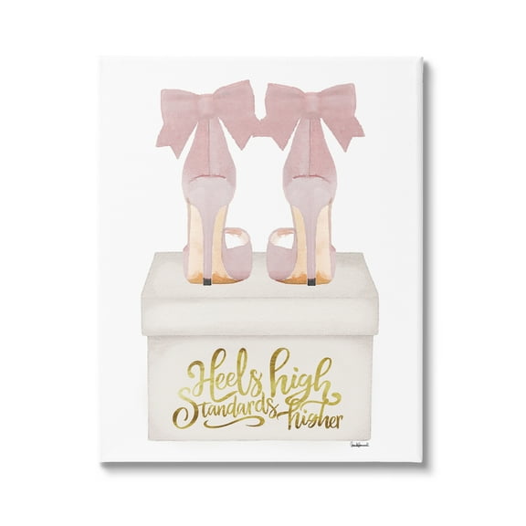Stupell Industries Heels High Pink Phrase Beauty & Fashion Painting Gallery Wrapped Canvas Art Print Wall Art, 16 x 20