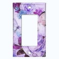 thumbnail image 5 of Metal Light Switch Plate Outlet Cover Flower White Rose Purple ROS013, 5 of 13