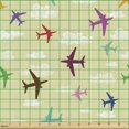 thumbnail image 2 of Ambesonne Aviation Fabric by the Yard Upholstery, Romantic Cloud Airplanes, 5 Yards, Beige Multicolor, 2 of 5