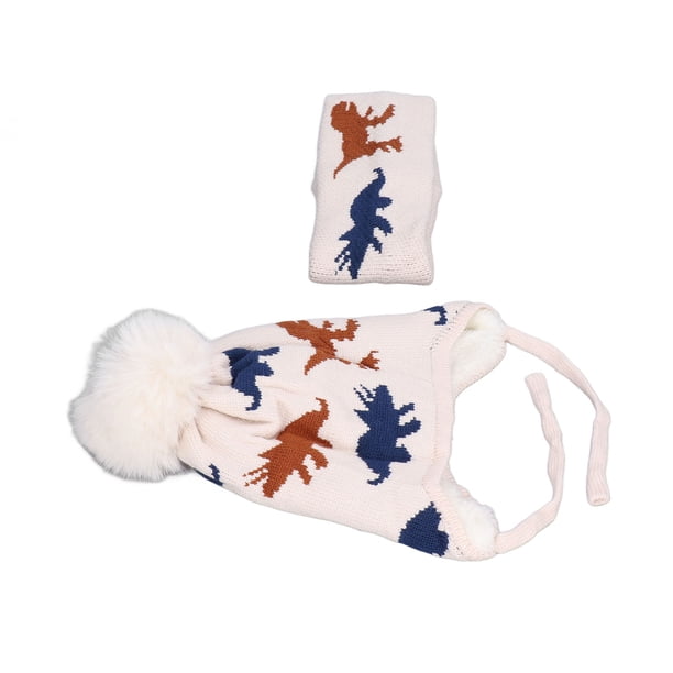 Conjunto De Bufanda De Gorro De Invierno Para Bebé, Conveniente Y Práctica Bufanda De Bebé Patrón Interesante Ampliamente Aplicable Cálido De Doble Capa Para Interiores Para ANGGREK Otros
