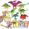 ToyExpress 28 Pack Valentines Day Card with Dinosaur Figure Toys for Valentine Kids Party Favor, Classroom Exchange Prizes, Valentine’s Greeting Cards