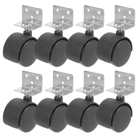 Hytrove Furniture Casters Caster Wheels Black Plastic 8pcs