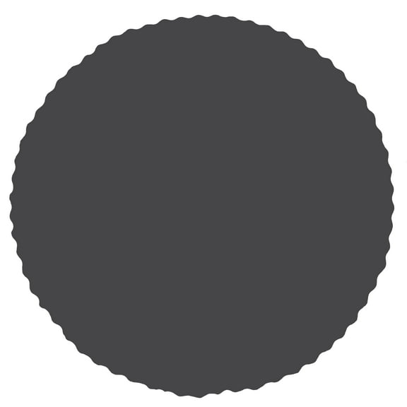 24 pcs - 14 inch diameter Black round paper placemats scalloped - 24# paper