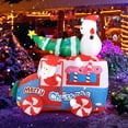 thumbnail image 4 of Costway 6 ft Christmas Inflatable Santa on Car with Santa Clause Snowma Christmas Treen, 4 of 10