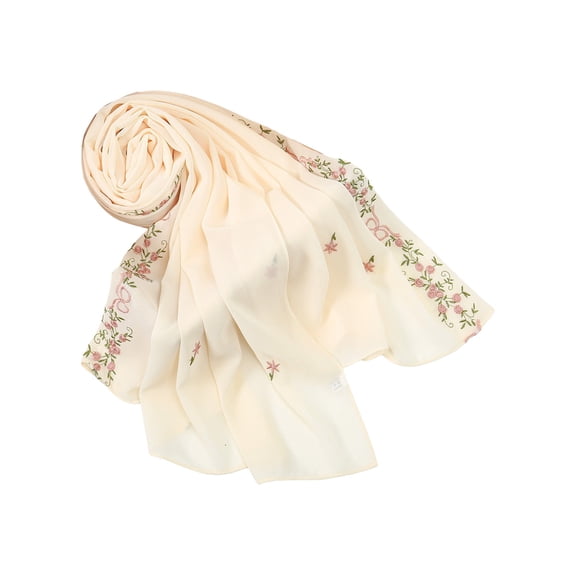 QASIEATN Popular Scarf for Women Embroidery Chiffon Lightweight Scarf Trendy Summer Autumn Wrap Shawl for Women Fall Fashion Accessories