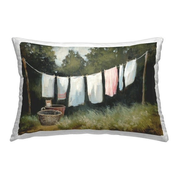 Stupell Industries Laundry Out To Dry Decorative Printed Throw Pillow Design by Julia Purinton.