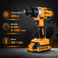 thumbnail image 2 of COOFIX Taladro Inalámbrico CF-CD008 20V 10mm, 28N.m Torque Máx, 1.5Ah Batería, Cargador Incluido, 2 of 5