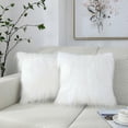 thumbnail image 1 of SZTXJ Cushion Covers Set of 2 Pieces Faux Fur 40X40cm, Super Soft Plush Deluxe Decorative Fuzzy Pillow Cases, Luxury Synthetic for Sofa Living Room Co, 1 of 4