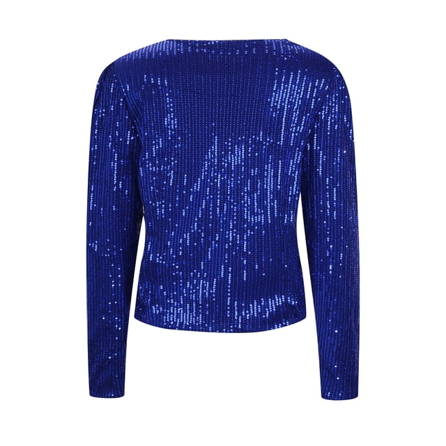 Vestes pour Femmes, Cardigan à Manches Longues Col Rond Couleur Unie Veste Décontractée Polyvalente à Sequins