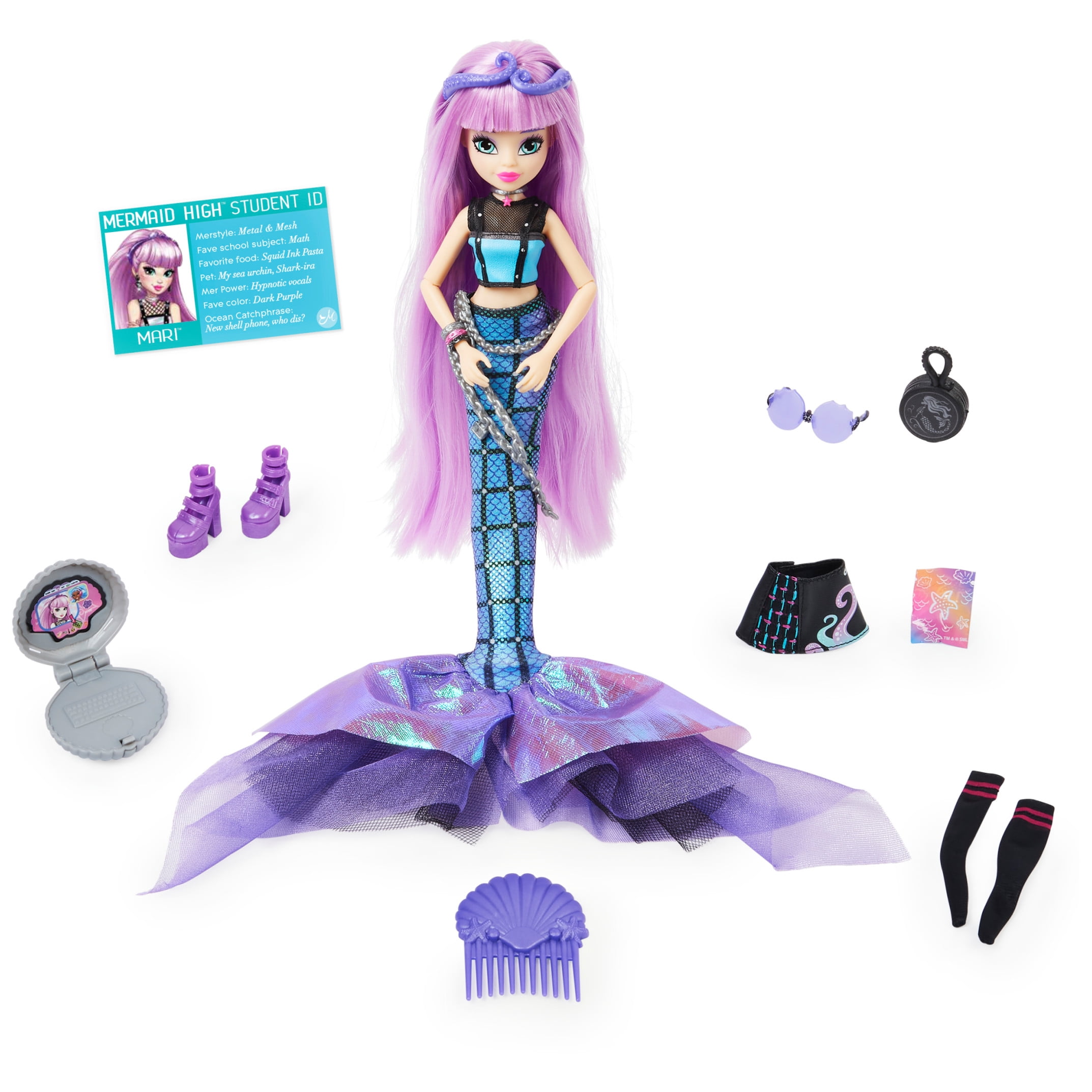 Mermaze Mermaidz Winter Waves Gwen Bambola Sirena con Pinna Cambia Colore 585428 MGA 4 Anni