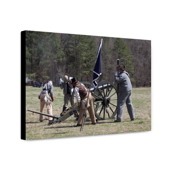 Canvas Print: Reenactment Of Civil War Siege Of April 1862, Bridgeport, Alabama