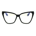 thumbnail image 2 of Womens Block Blue Clear Lens Glasses Vintage Square Cateye Butterfly UV400 Black, 2 of 4