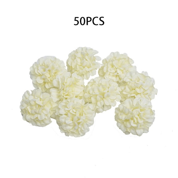 Gerich 50 Pcs Artificial Silk Floral Flower Head Hydrangea Wedding Party Decor Craft Home Decor
