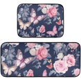 thumbnail image 1 of Flowers Floral Butterfly Kitchen Mat Set of 2, Non-Slip Kitchen Rug for Floor, Waterproof Sink Carpet for Home, Office, Laundry, 1 of 1
