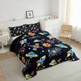 thumbnail image 3 of Feelyou Rocket Planet Queen Comforter Set, Mystic Outer Space Bedding Sets, Teens Kids Boys Girls Reversible Bedding Comforter Set, Luxury Bedroom Decor, 3 Pieces, 3 of 8