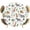 White, variant on Tropical Plants Round Tablecloth 45-54 Inch Round Fitted Table Cloth with Elastic Edge, Animals Giraffes Zebras Lions Elephant Waterproof Table Cover Protector for Outdoor Picnic Party Dining