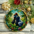 thumbnail image 5 of A Primate Safari Gorilla Stained Glass Style Ceramic Ornament, African Animals Christmas Gift and Decor, 5 of 6