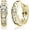 Gold(Big), variant on SUETOR Black Plated Iced Out Huggie Earrings for Men Women, 17mm Pave Hoop with Secure Clasp, Hypoallergenic Cartilage Cuff
