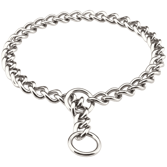 Stainless Steel Dog Choker Collar, Heavy Duty Slip Chain for Medium & Large Dogs – Metal Training Choker for Pitbull, German Shepherd, Silver, 0.16 x 25.6 in