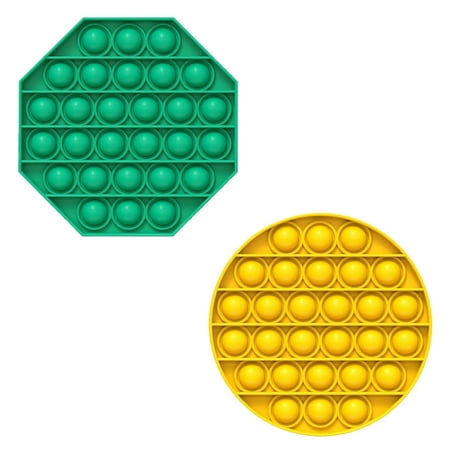 Hazel pop pop Bubble Sensory Fidget Toy, Anti-Stress Silicone Toy, Push Sensory Toy for Kid and Adult (Green+Yellow)