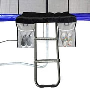 Eurmax USA Universal Trampoline Ladders with 2 Wide Skid-Proof Steps with Trampoline Storage Bag/Black