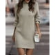 thumbnail image 1 of Suéter de cuello alto de manga larga de color neto de otoño e invierno de Europa y Estados Unidos, vestido de mujer, 1 of 6