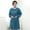 Blue, variant on Cloth Apron With Pockets Long Sleeved Adult Smock Reversible Work Apron One Size Suitable For Home Kitchen Crafts