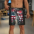 thumbnail image 4 of Jjayotai Mens George Shorts, Men's Independence Day Printed Shorts, Beach Shorts Lined Shorts with Compression Liner Pocket Elastic Waist Drawstring, 4 of 5