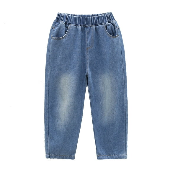 Wdgfv Boys Skinny Fit Performance Jeans Boys Denim Pants Toddler Kids Casual Comfortable Stretch Jeans Soft Relax Fit Ankle Length Trousers for Daily Wear 2-8 Years Blue 3-4 Years