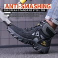 thumbnail image 4 of ywluxe High-Top Work Shoes for Men - Steel Toe, Kevlar Puncture-Proof Midsole, Lightweight, Breathable, All-Season Safety Shoes, 4 of 10