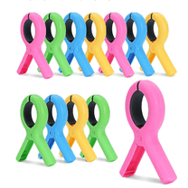 GYWHOOFT 12Pcs Beach Towel Clips for Beach Chairs, 3.7 Inch Chair Clip for Cruise Pool, Clothes Pins Heavy Duty 4 Colors