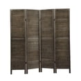 thumbnail image 1 of Cfowner Louvered Room Divider, 5.6 Ft Tall Folding Freestanding Privacy Screen, Foldable Room Dividers for Home, Office (4 Panel-Nature), 1 of 5