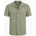 thumbnail image 2 of Iceglad Men's Casual Button Down Shirts Short Sleeve Shirts Vacation Beach Summer Hollow Out Tops, 2 of 8