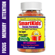 Smart Kids Brain Vitamins for Kids, Memory Supplements for Brain with Omega 3 6 9, Brain Vitamins EPA DHA Supplements- 60 Gummy Vitamins by Celebrity LifeStyle