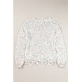 thumbnail image 5 of Women's White Colorful Confetti Distressed Knit Sweater, 5 of 11