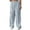 Blue Pants fot Women, variant on AINIYS Women's Striped Wide Leg Pants Elastic High Waist Casual Trousers with Drawstring Streetwear Blue L