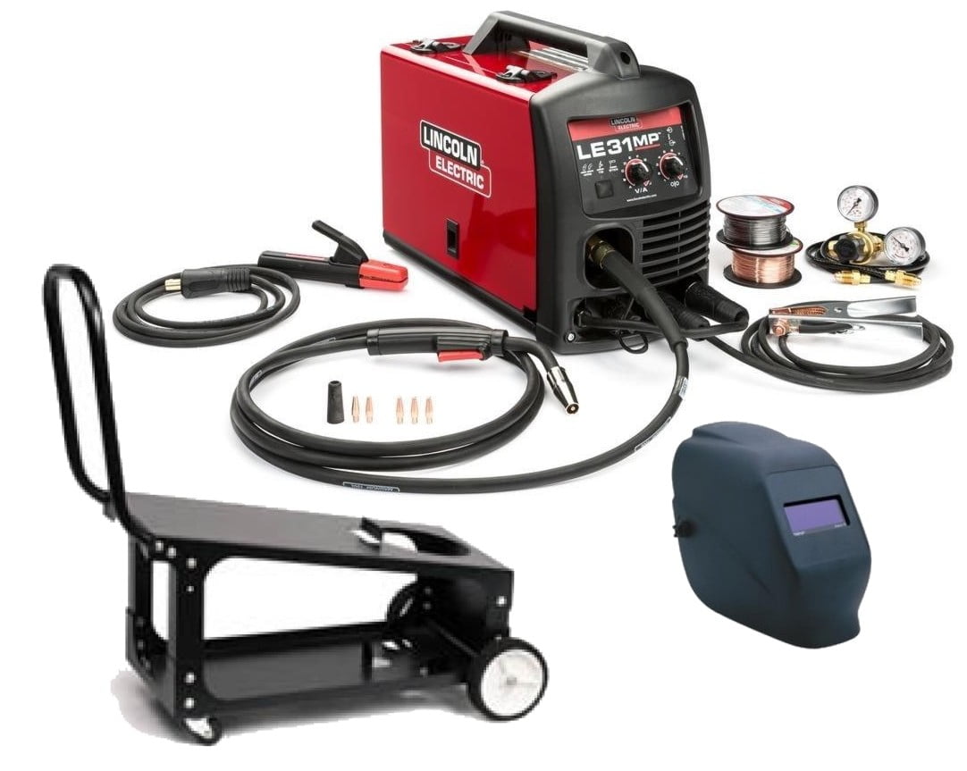 Lincoln K34611Hc Le31Mp Multiprocess Welder, Mig, Tig, Stick with cart and Adf helmet