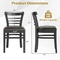 thumbnail image 3 of Gymax Modern Dining Chair Set of 2 Upholstered Kitchen Chair w/Rubber Wood Legs Black, 3 of 8
