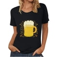 thumbnail image 1 of Blouse Femme Oktoberfest T-Shirt Col Rond Confortable Été Imprimé Manches Courtes Pull T-Shirt Hauts Chemise, 1 of 4
