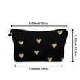 thumbnail image 3 of Bolsa de maquillaje de viaje bonita, bolsa de cosméticos, bolsa pequeña de regalo para mujer (corazón dorado), bolsa pequeña, bolsas de viaje para artículos de tocador impermeables, 3 of 5