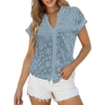 thumbnail image 7 of T Shirts For Women Womens Tops Summer Simple And Casual V Neck Solid Color Shirt Blouse, 7 of 7