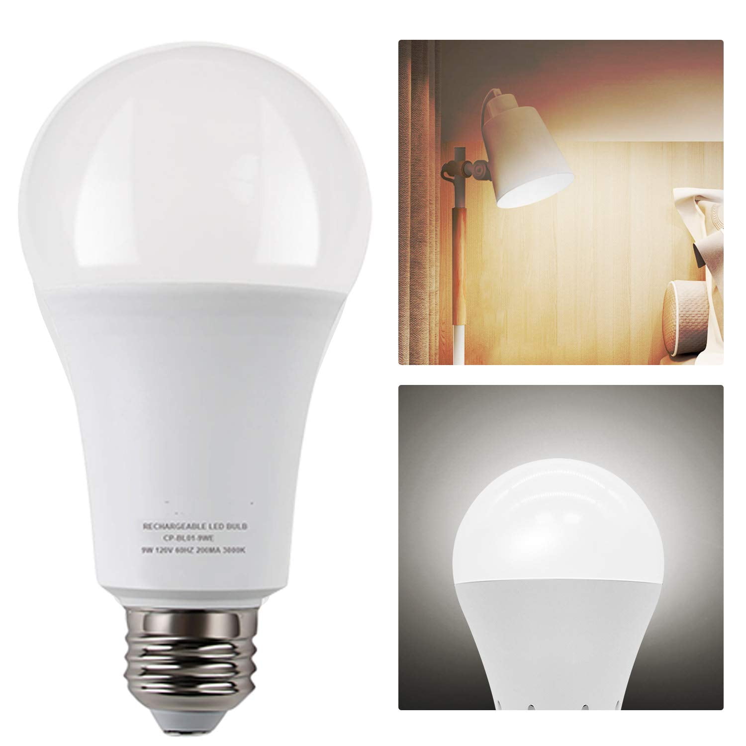 Safelumin SA19-800U50 2PK E26 Rechargeable LED Bulb (Daylight)