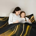 thumbnail image 6 of Manfei Waves Geometric Striped Queen Comforter Set,Minimalist Stripes Lines Bedding Sets,Orange Black Bedding Comforter Set For Teens,Luxury Bedroom Decor Reversible,3pcs, 6 of 9