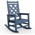 thumbnail image 1 of YUSAZENS Outdoor Rocking Chair - HDPE Weather Resistant Rocker with Wood Texture, 380 LBS Support for Patio, Backyard, Garden Blue, 1 of 8